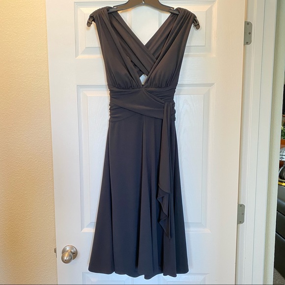 White House Black Market Dresses & Skirts - WHBM- Black Dress- Plunging Neckline- Size 2.